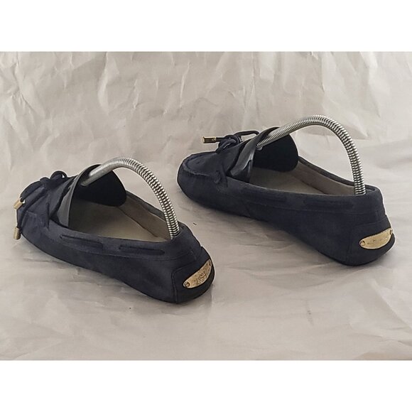 Michael Kors Moccasins Women Sz 7.5M Blue Suede Leather Casual Designer Workwear - Picture 2 of 7
